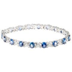 Blue Sapphire Diamond “XO” Design Gold Bracelet