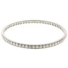 1940s Diamond Platinum Bangle Bracelet