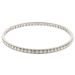 1940s Diamond Platinum Bangle Bracelet 1