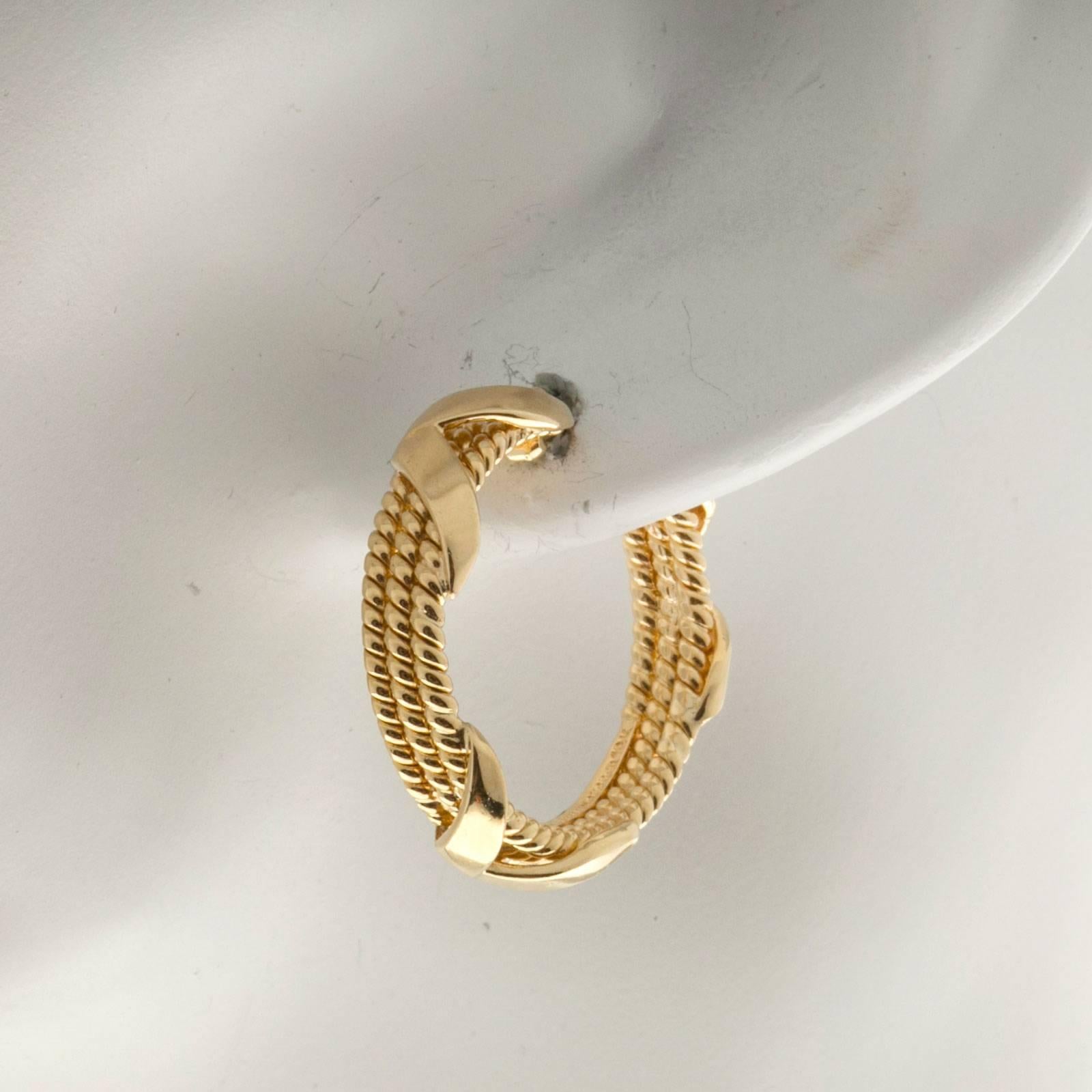 1970s Tiffany & Co. Schlumberger Gold Hoop Earrings 2