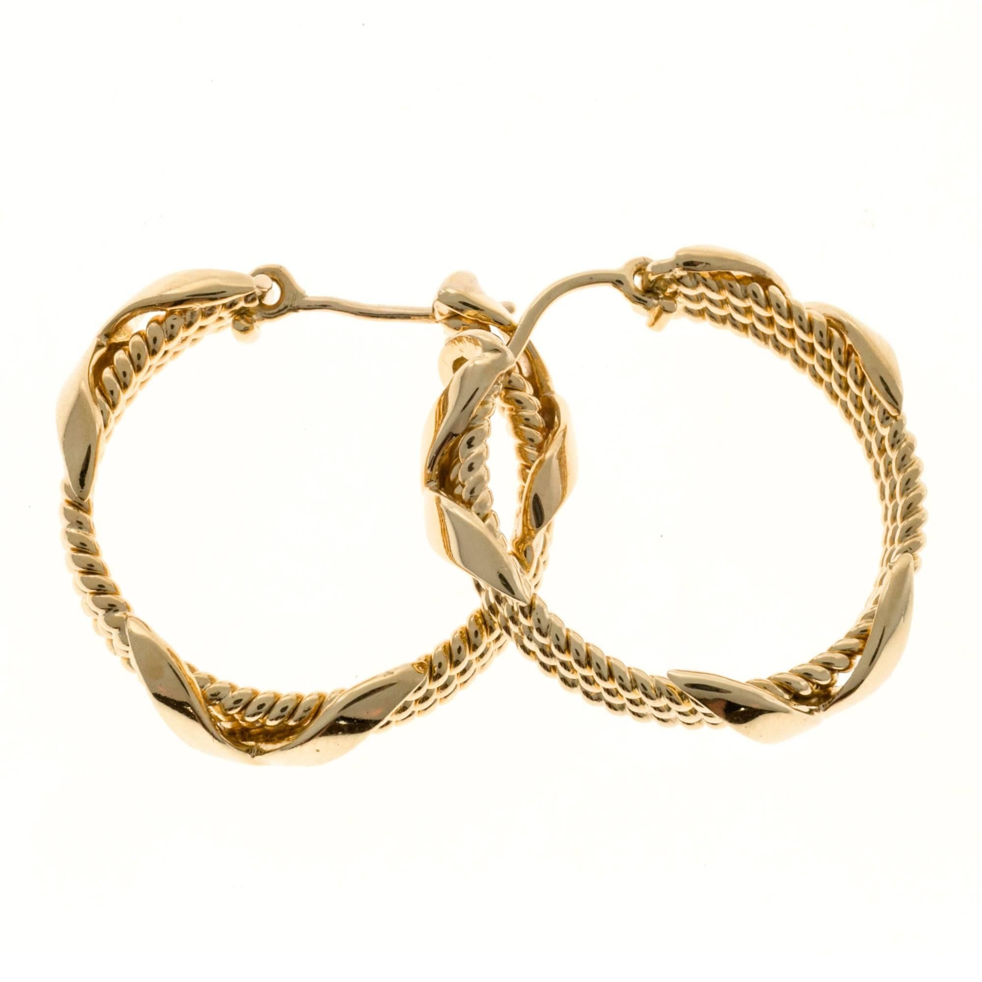 Women's 1970s Tiffany & Co. Schlumberger Gold Hoop Earrings