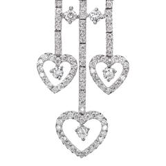 Diamond Gold Cascading Heart Drop Necklace