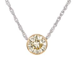 Peter Suchy Fancy Yellow Diamond Platinum Pendant Necklace 7