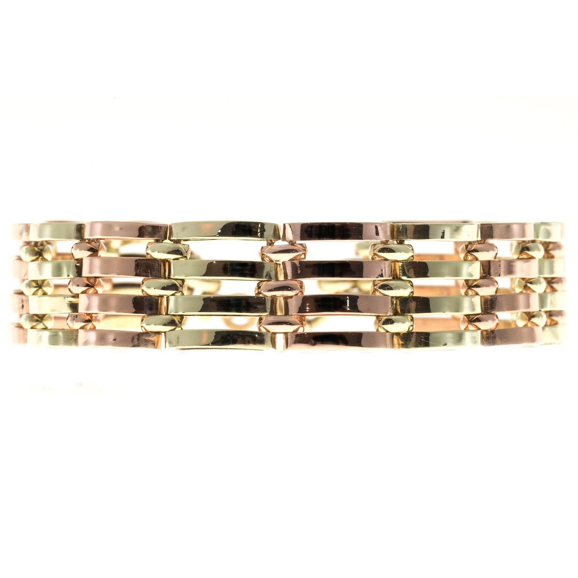Seven Row Gold Link Bracelet 1