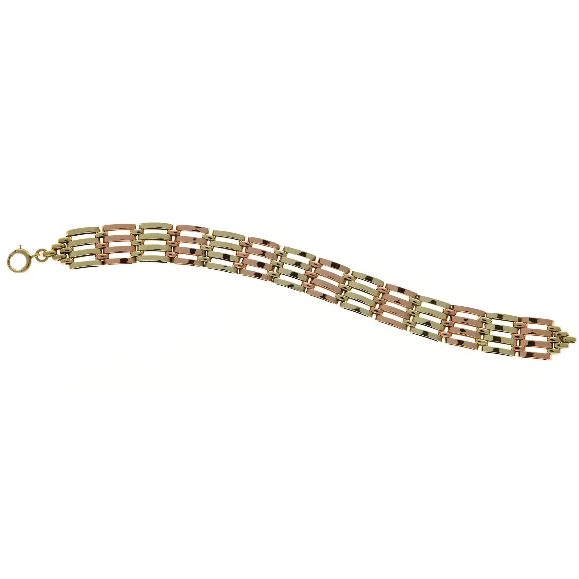 Seven Row Gold Link Bracelet 2