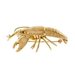 Diamond Gold Three Dimensional Pin Brooch