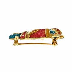 Hidalgo Multi Color Enamel Gold Elephant Pin Brooch
