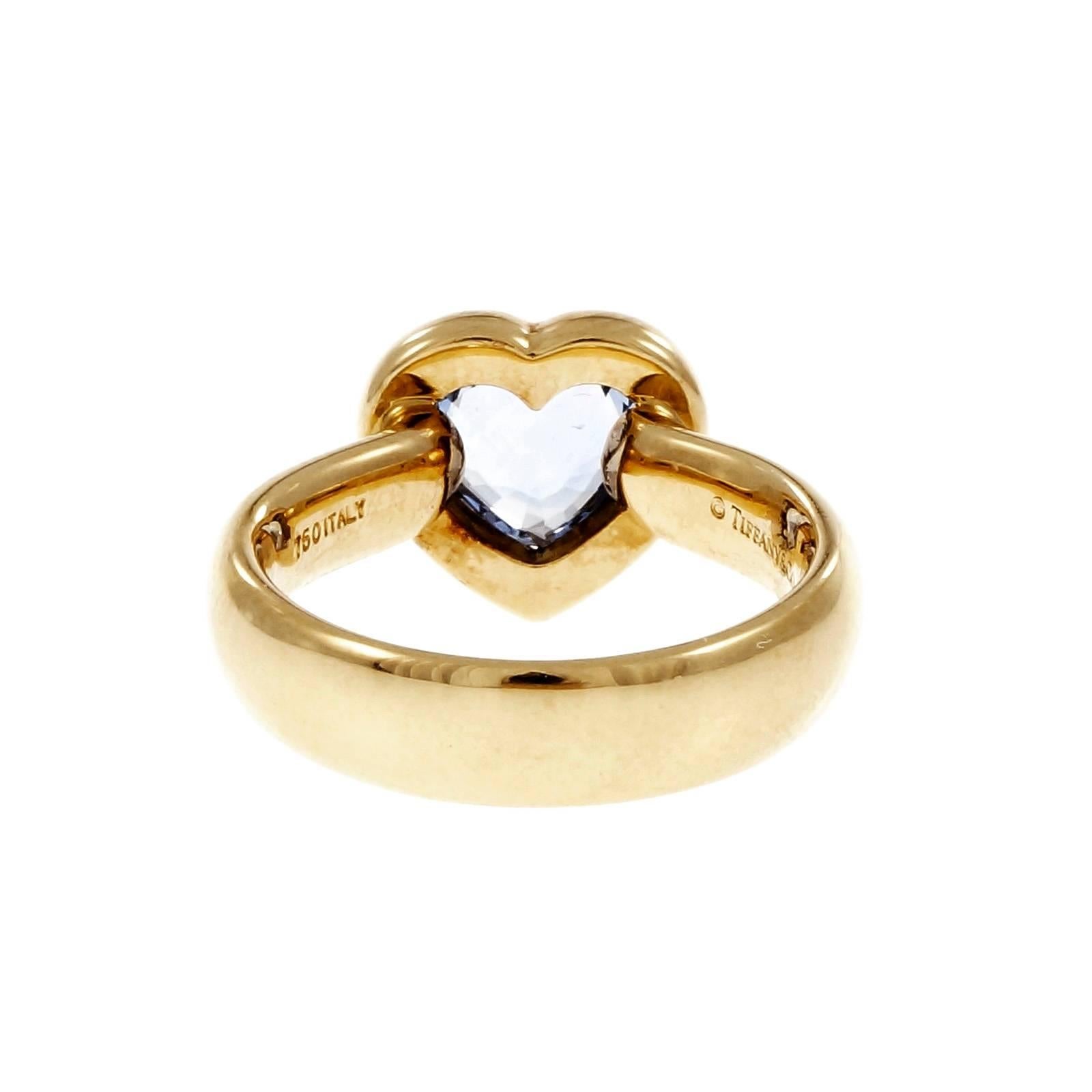Women's Tiffany & Co. Blue Sapphire Gold Heart Ring 