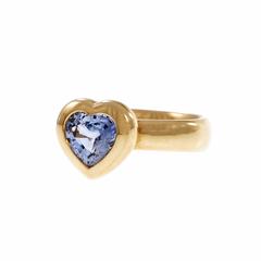 Tiffany & Co. Blue Sapphire Gold Heart Ring