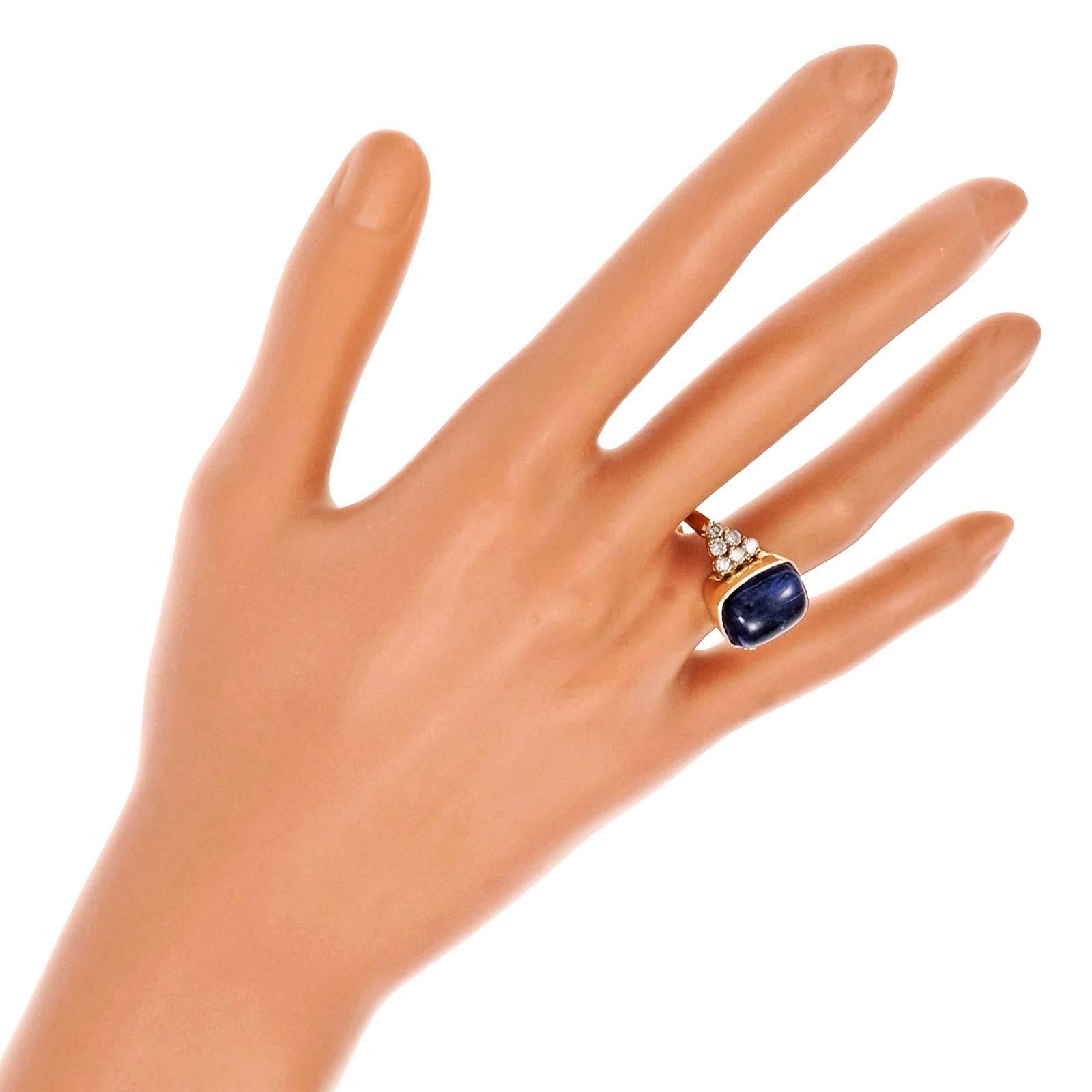 Blue Purple Tanzanite Diamond Gold Engagement Ring 2