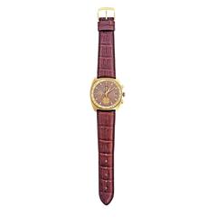 Omega Gold Plate Stainless Steel Chronograph Seamaster Automatic Date Wristwatch