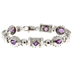 Amethyst Gold Link Bracelet 4