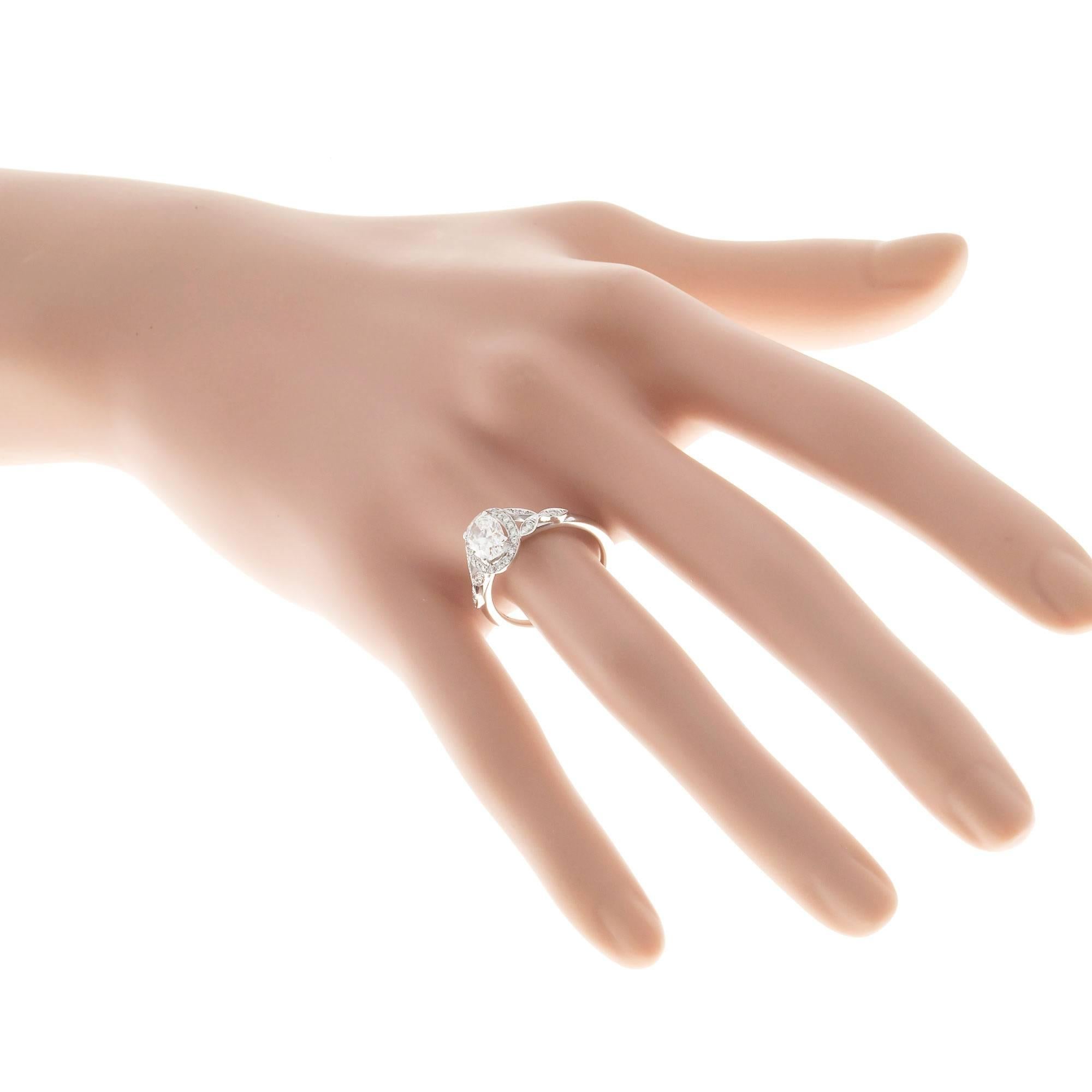 Peter Suchy Oval Diamond Halo Platinum Engagement Ring 3