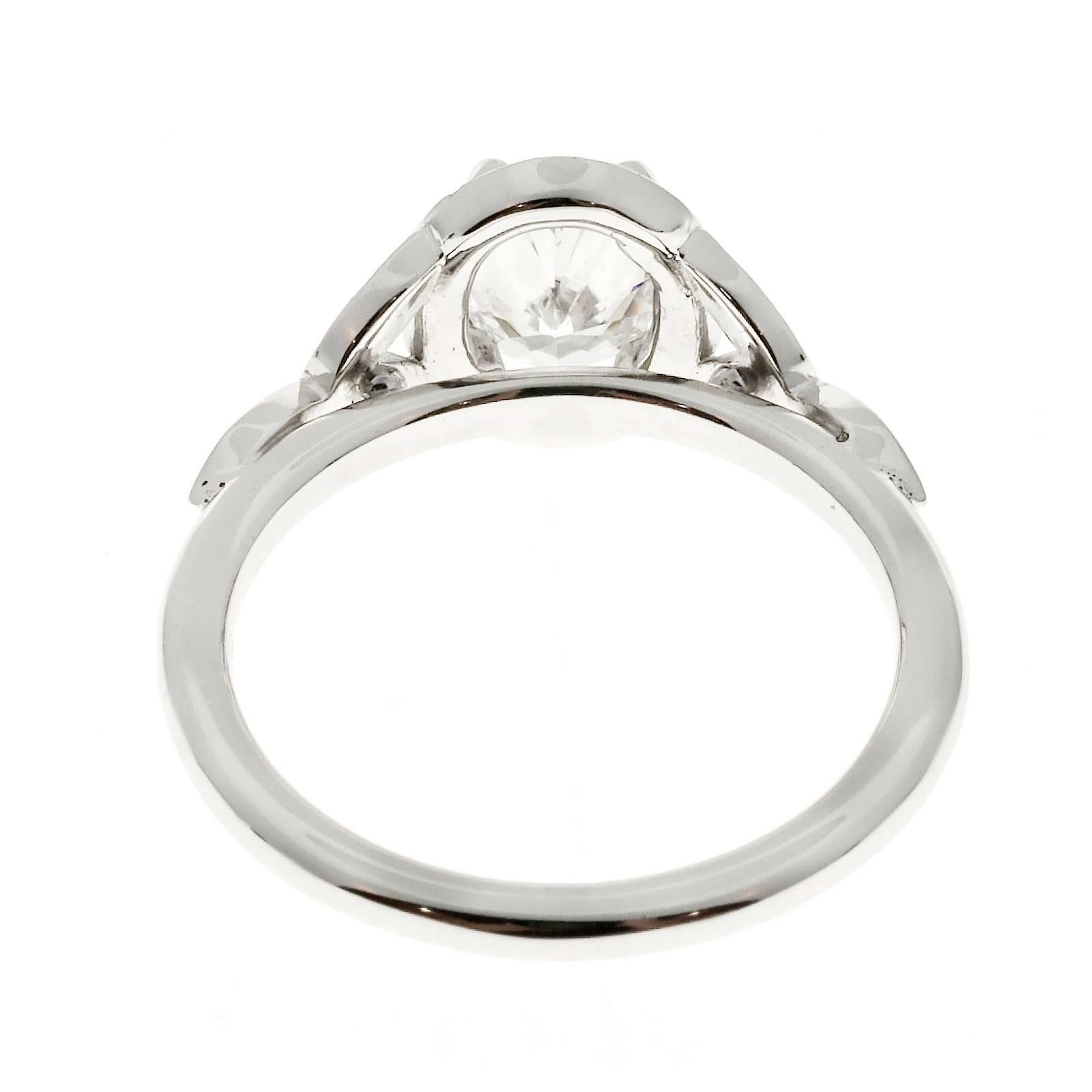 Peter Suchy Oval Diamond Halo Platinum Engagement Ring 2