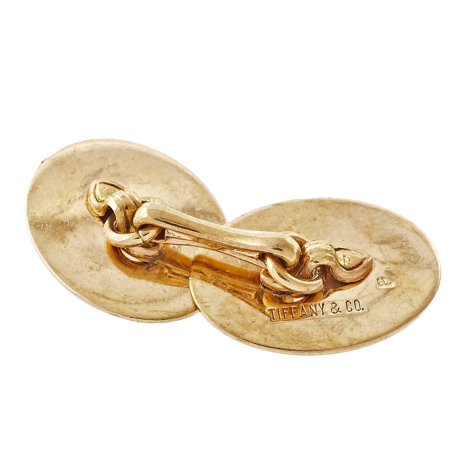 1960s Larter & Sons for Tiffany & Co. Double-Sided Gold Cufflinks In Good Condition In Stamford, CT