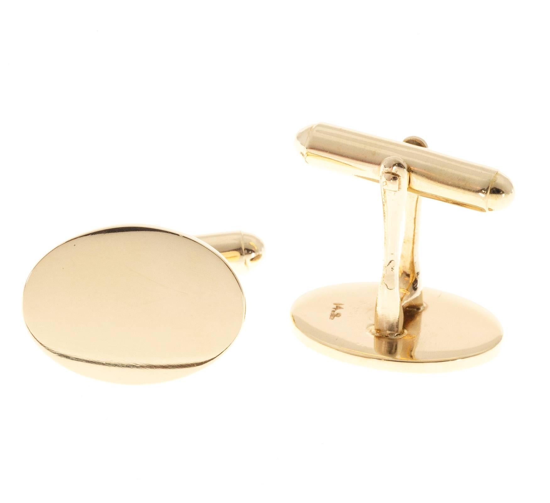 Larter & Sons Gold Oval Cufflinks