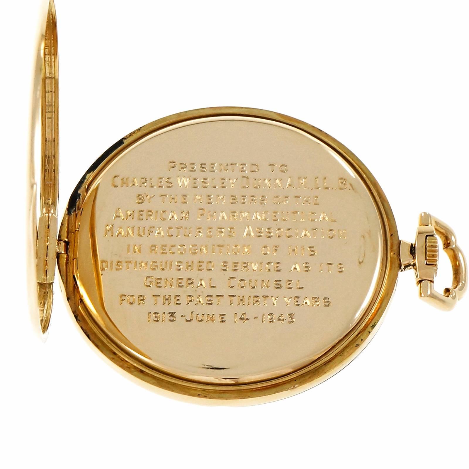 Tiffany & Co. Manual Wind yellow gold Open Face Pocket Watch 1