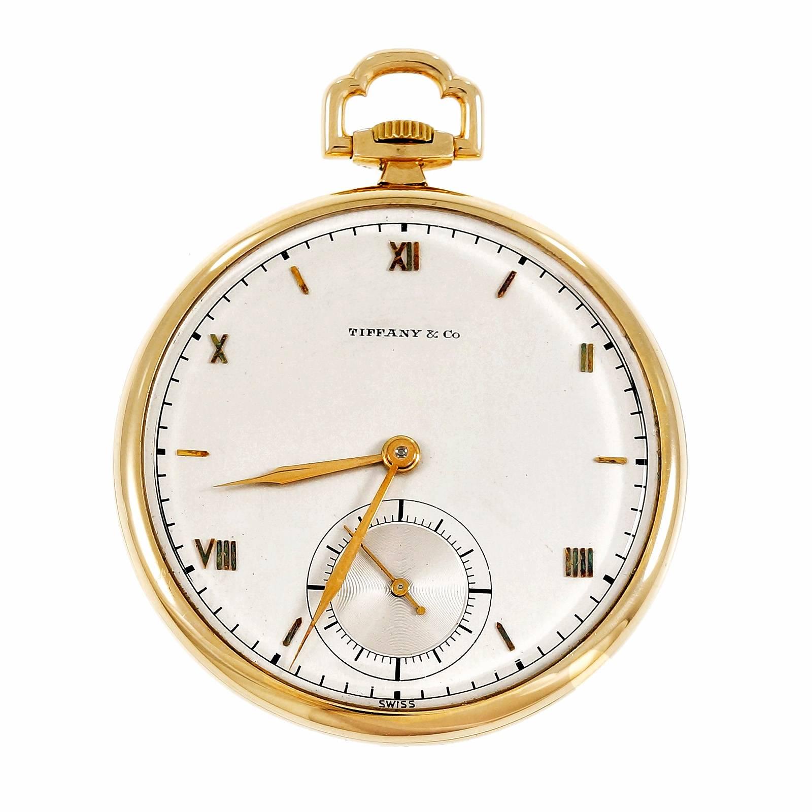 Tiffany & Co. Manual Wind yellow gold Open Face Pocket Watch