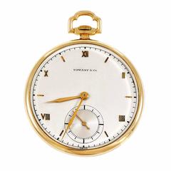 Vintage Tiffany & Co. Manual Wind yellow gold Open Face Pocket Watch