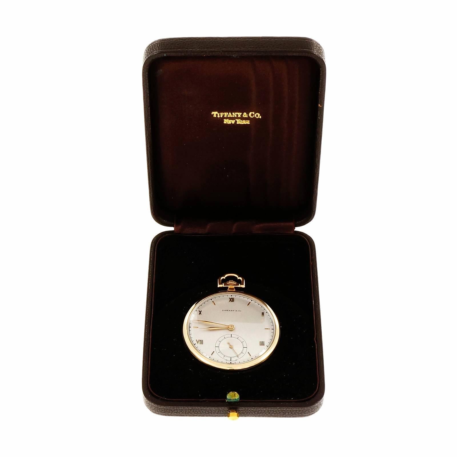 Tiffany & Co. Manual Wind yellow gold Open Face Pocket Watch 2