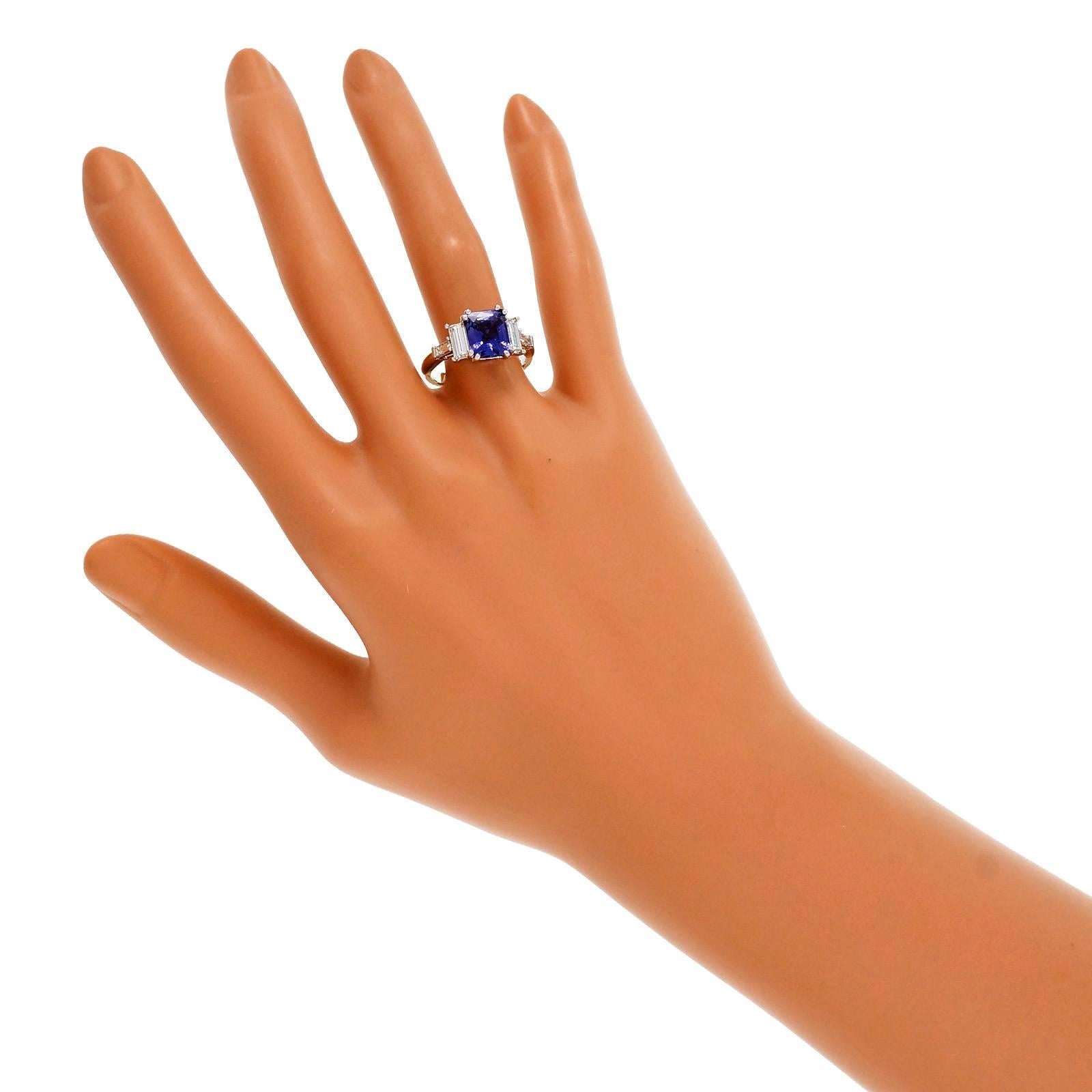 Women's Peter Suchy Violet Natural Sapphire Platinum Engagement Ring 