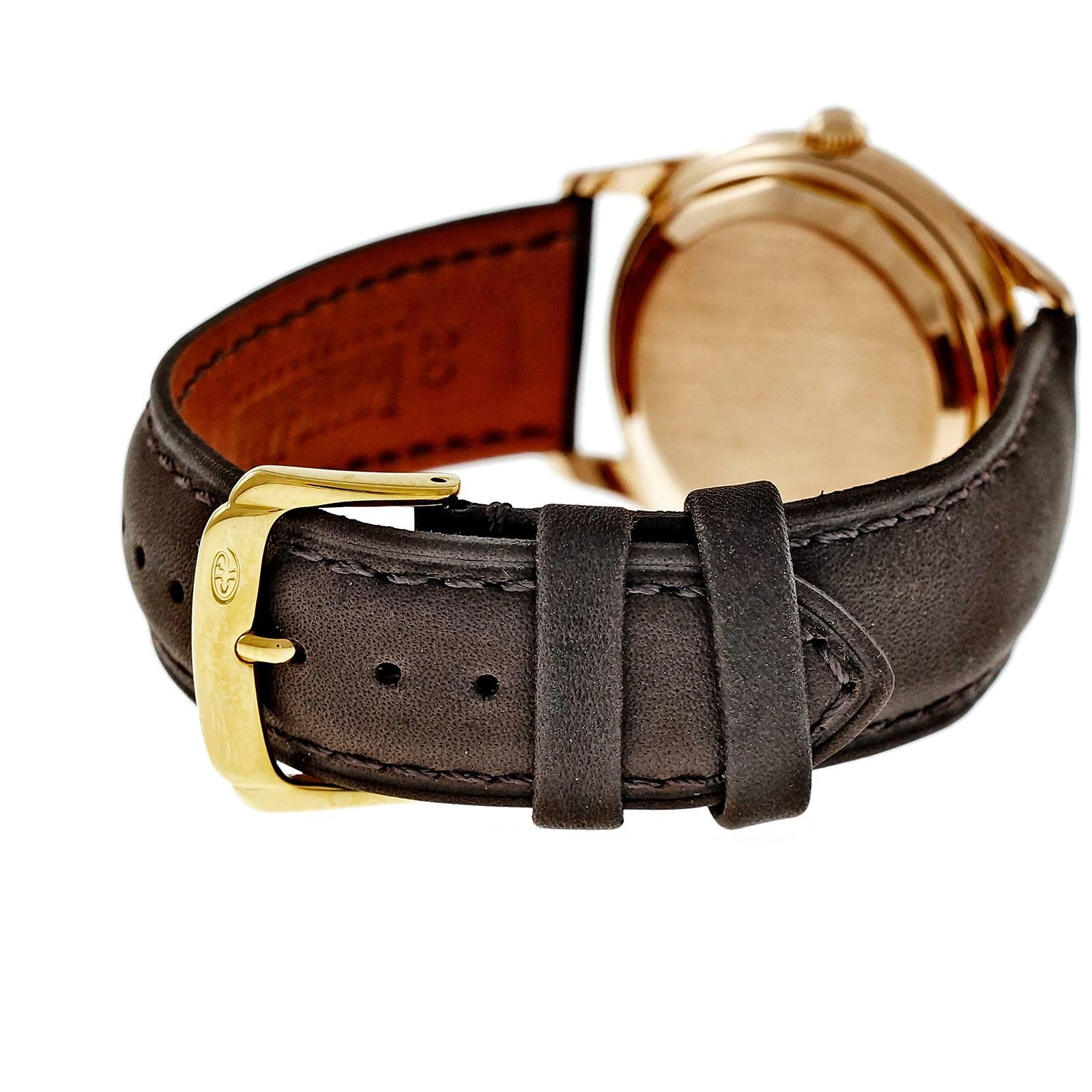 Women's or Men's Piaget Men's Rose Gold Automatic Custom Dial Wristwatch