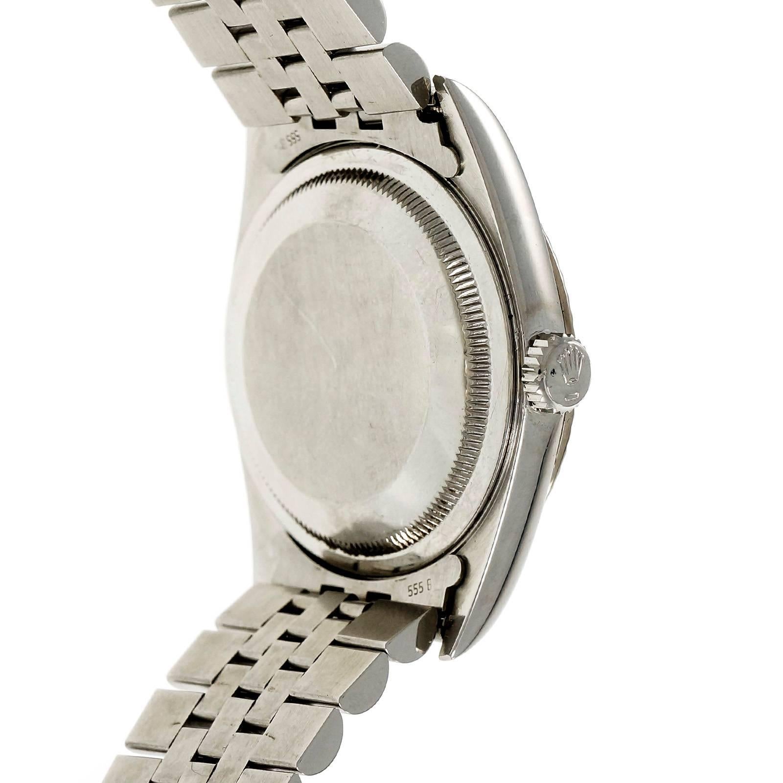 Rolex Steel Datejust White Dial Roman Numeral Wristwatch ref 16234 In Good Condition In Stamford, CT