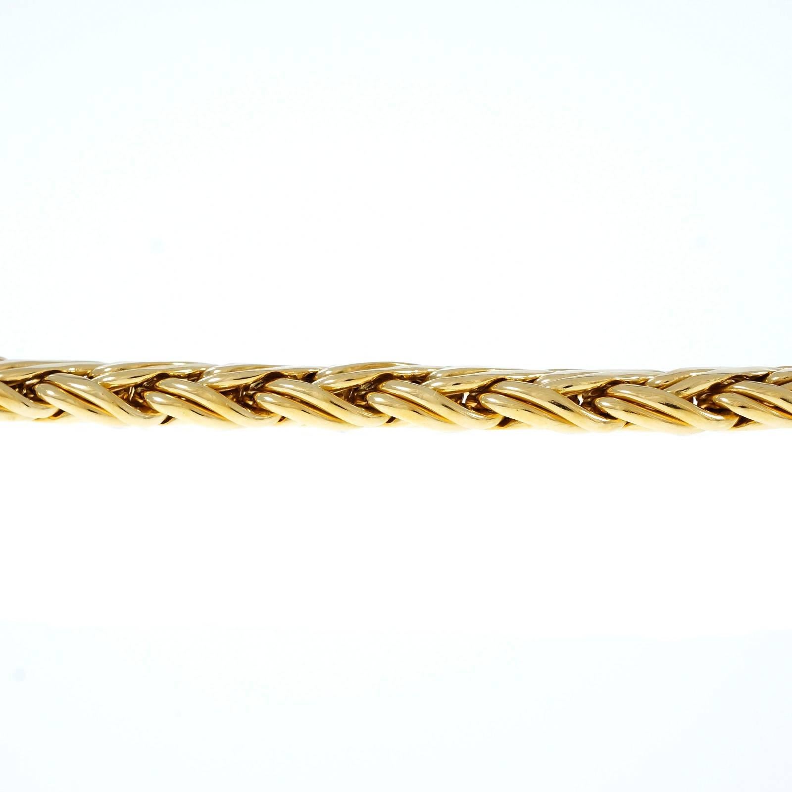 Tiffany & Co Gold Basket Weave Bracelet In Good Condition In Stamford, CT