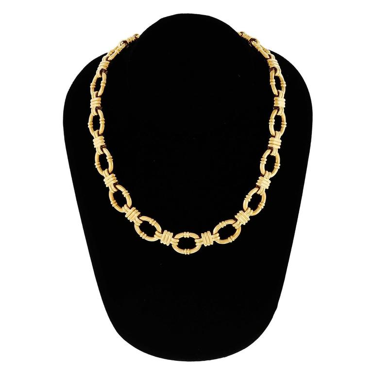 Tiffany and Co Fancy Gold Link Necklace at 1stDibs