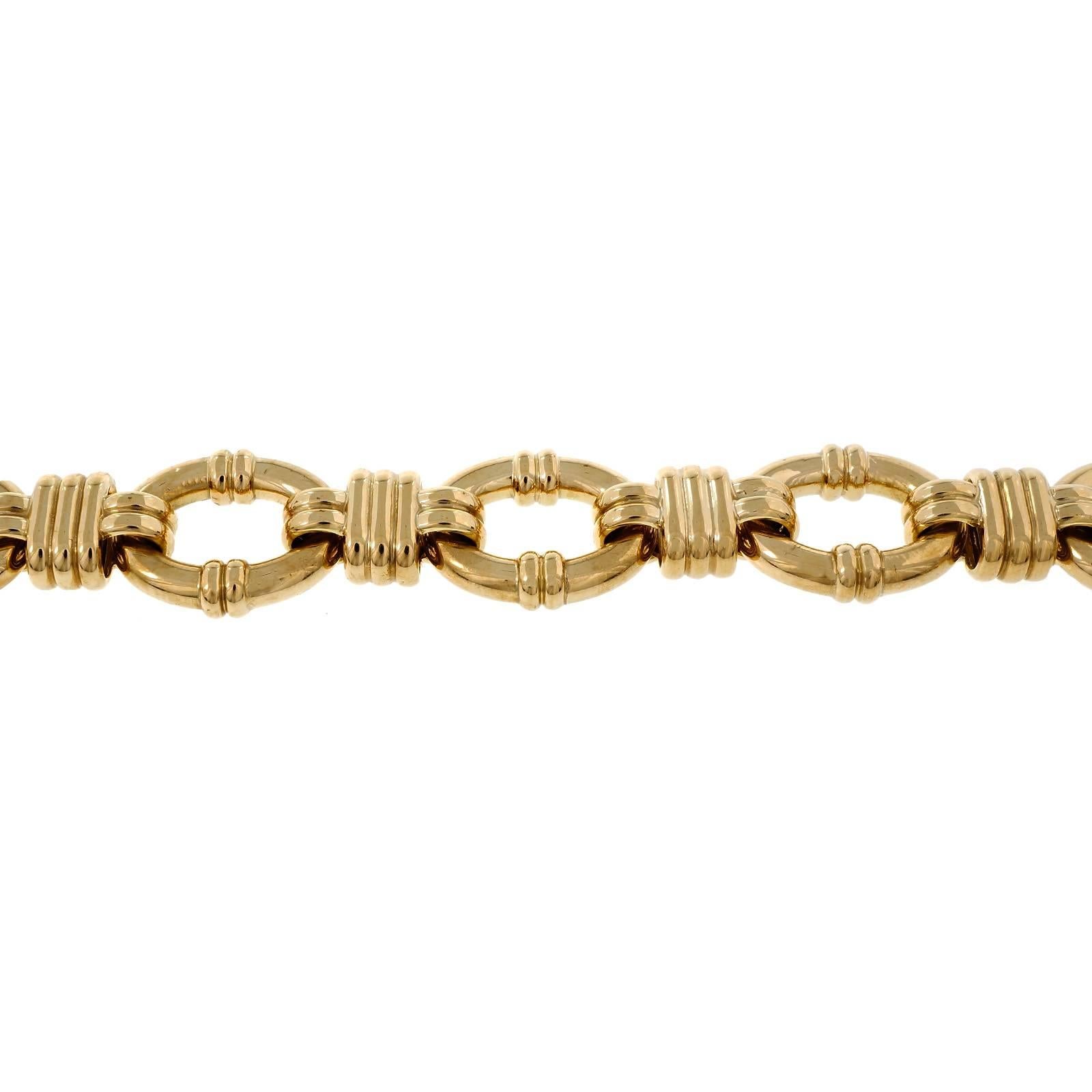 Tiffany & Co Fancy Gold Link Necklace In Good Condition In Stamford, CT