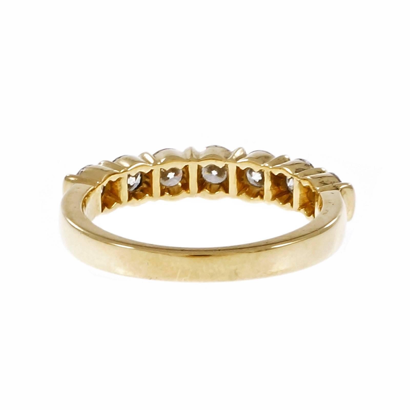 Tiffany & Co Seven Diamond Gold Wedding Band In Good Condition In Stamford, CT