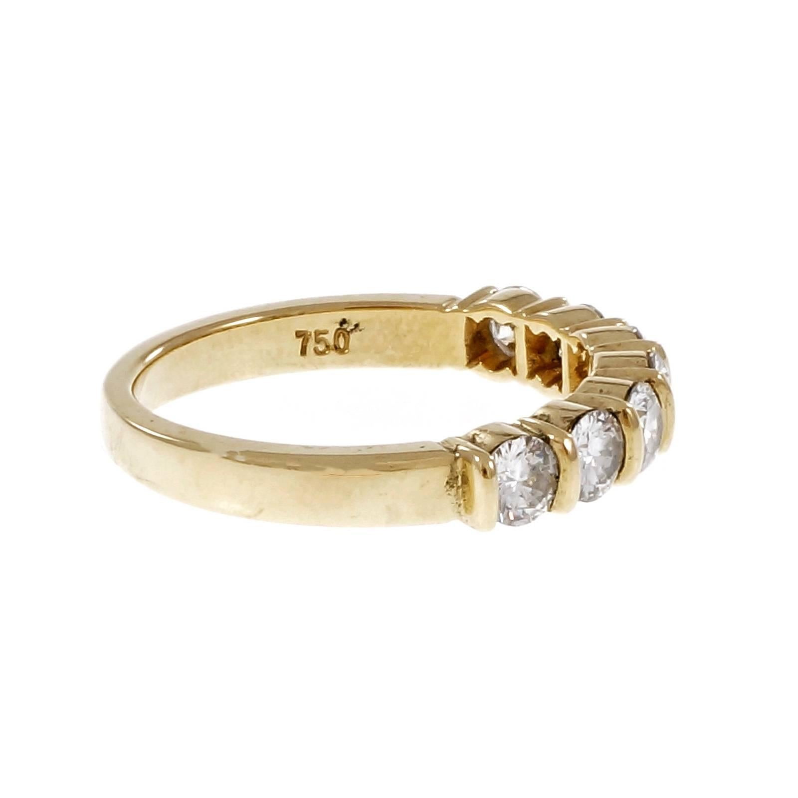 Women's Tiffany & Co Seven Diamond Gold Wedding Band 