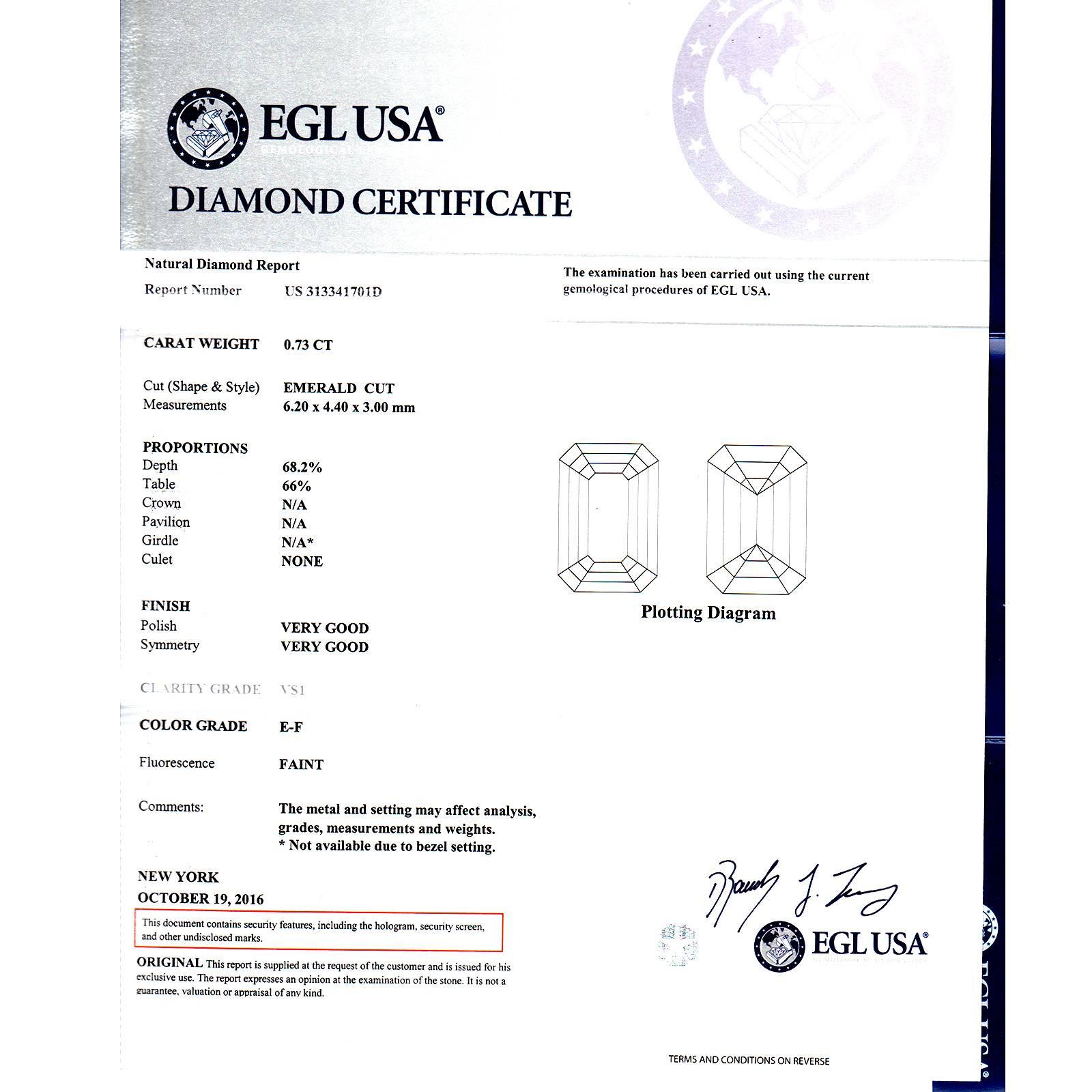 Peter Suchy Emerald Cut Diamond Pendant Fancy Intense Yellow Accents Platinum 3