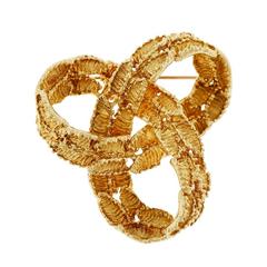 Tiffany & Co Infinity Textured Gold Knot Brooche 12
