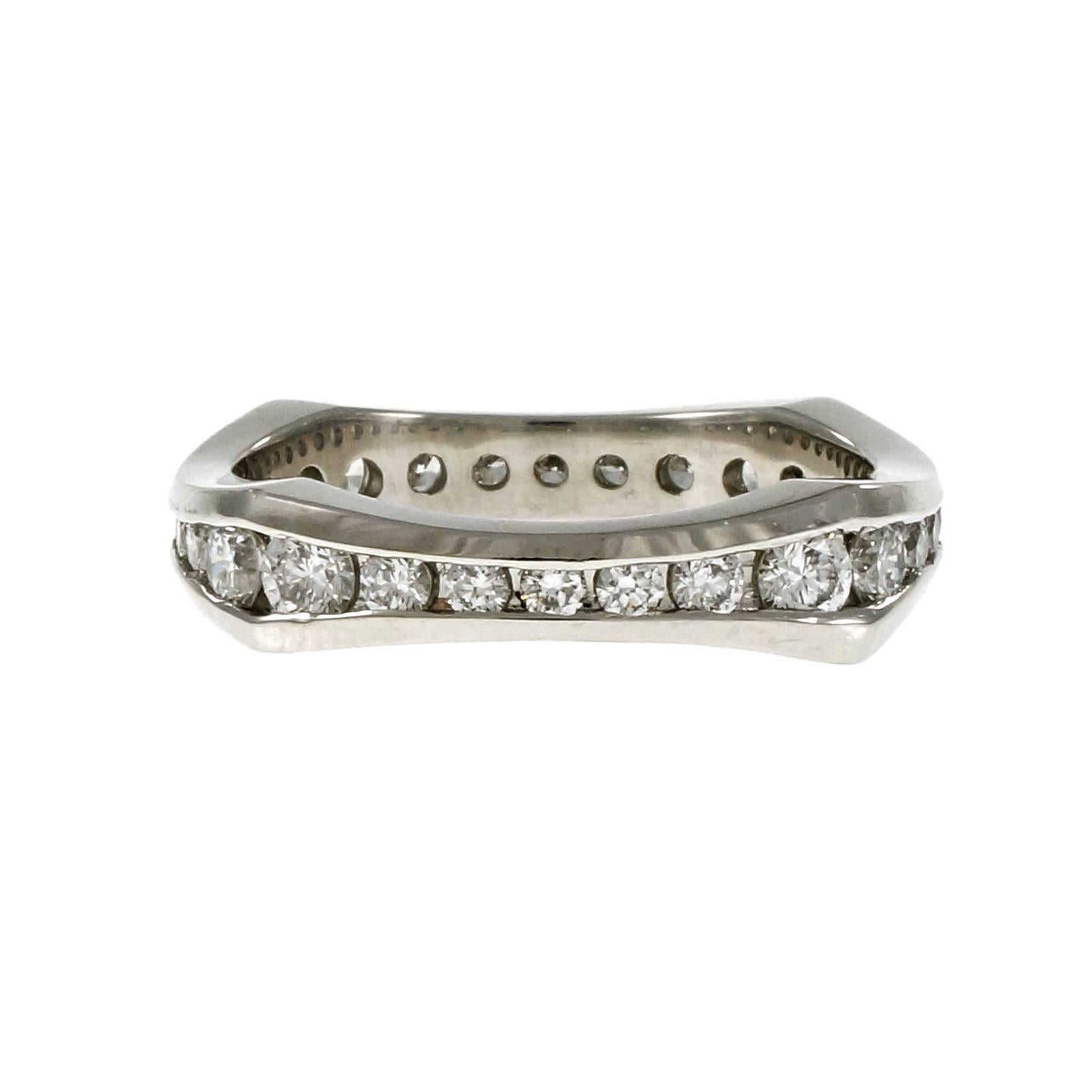 Peter Suchy Diamond Eternity Band Platinum Ring  In Good Condition In Stamford, CT