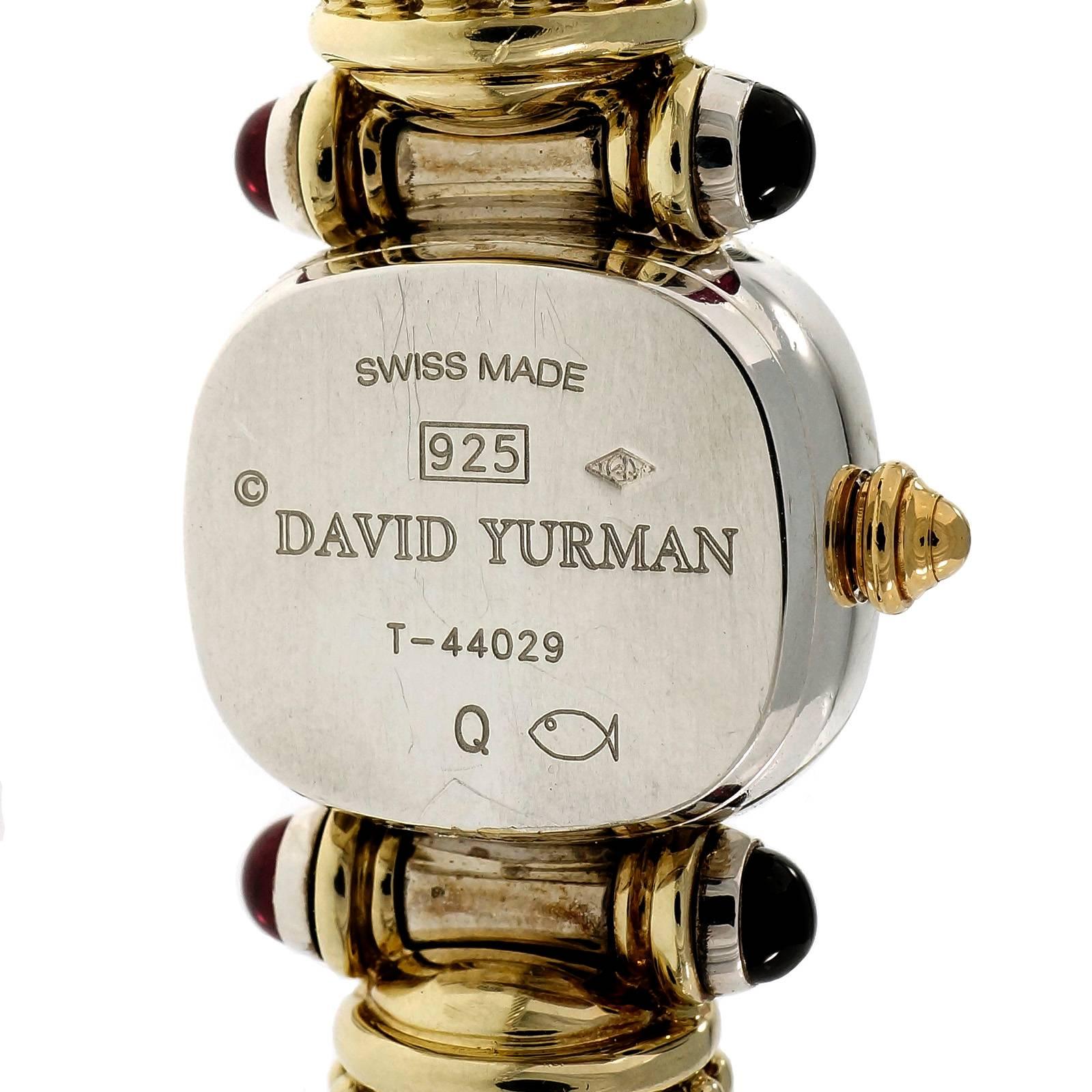 David Yurman 10mm Cable Watch Ladies 18k Gold & Steel In Good Condition In Stamford, CT