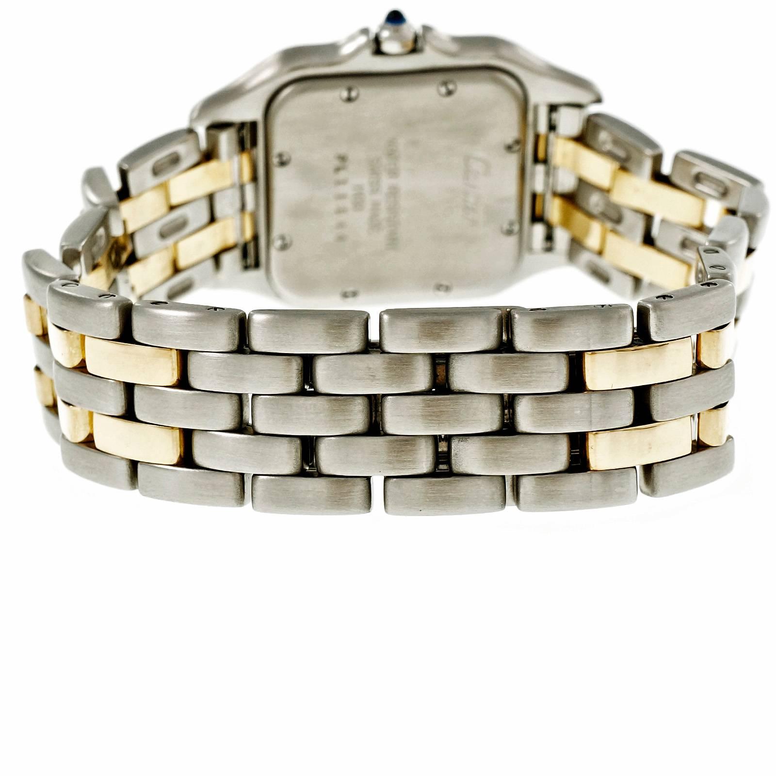 Cartier Ladies Gold Steel Panthere Medium Quartz Wristwatch 1