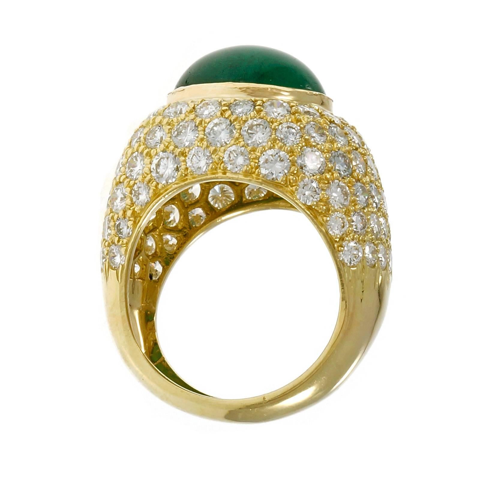 green cabochon ring