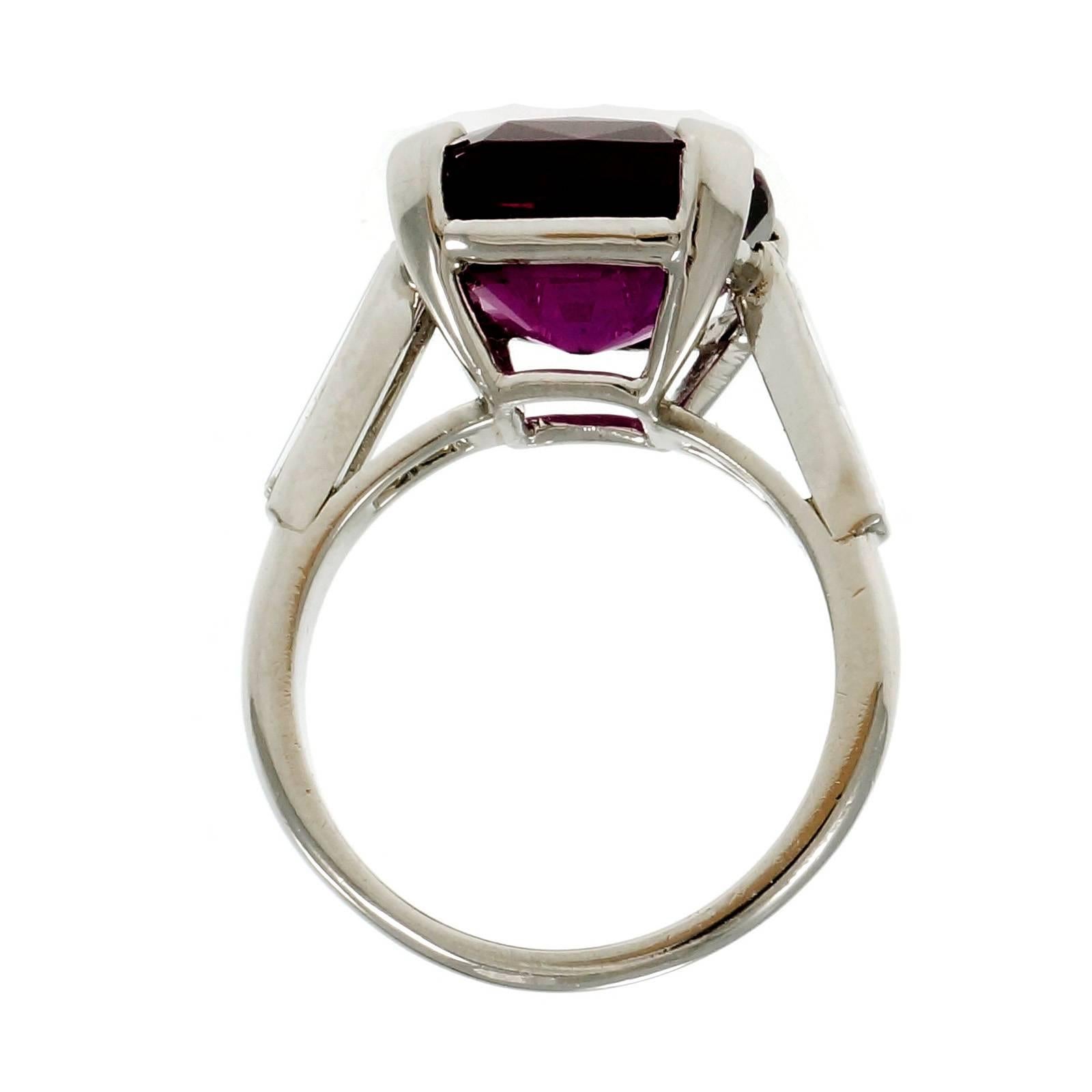 Cartier Pink Purple Pyrope Almandine Garnet Diamond Platinum Cocktail Ring In Good Condition In Stamford, CT