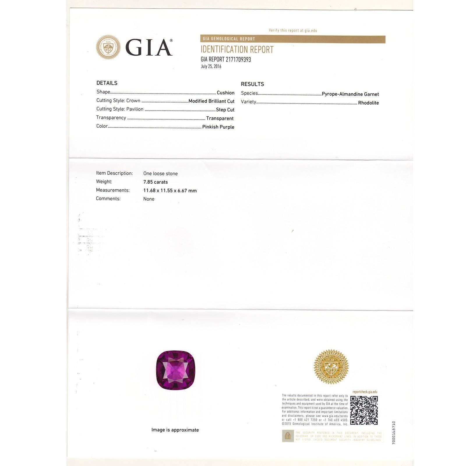 Cartier Pink Purple Pyrope Almandine Garnet Diamond Platinum Cocktail Ring 1