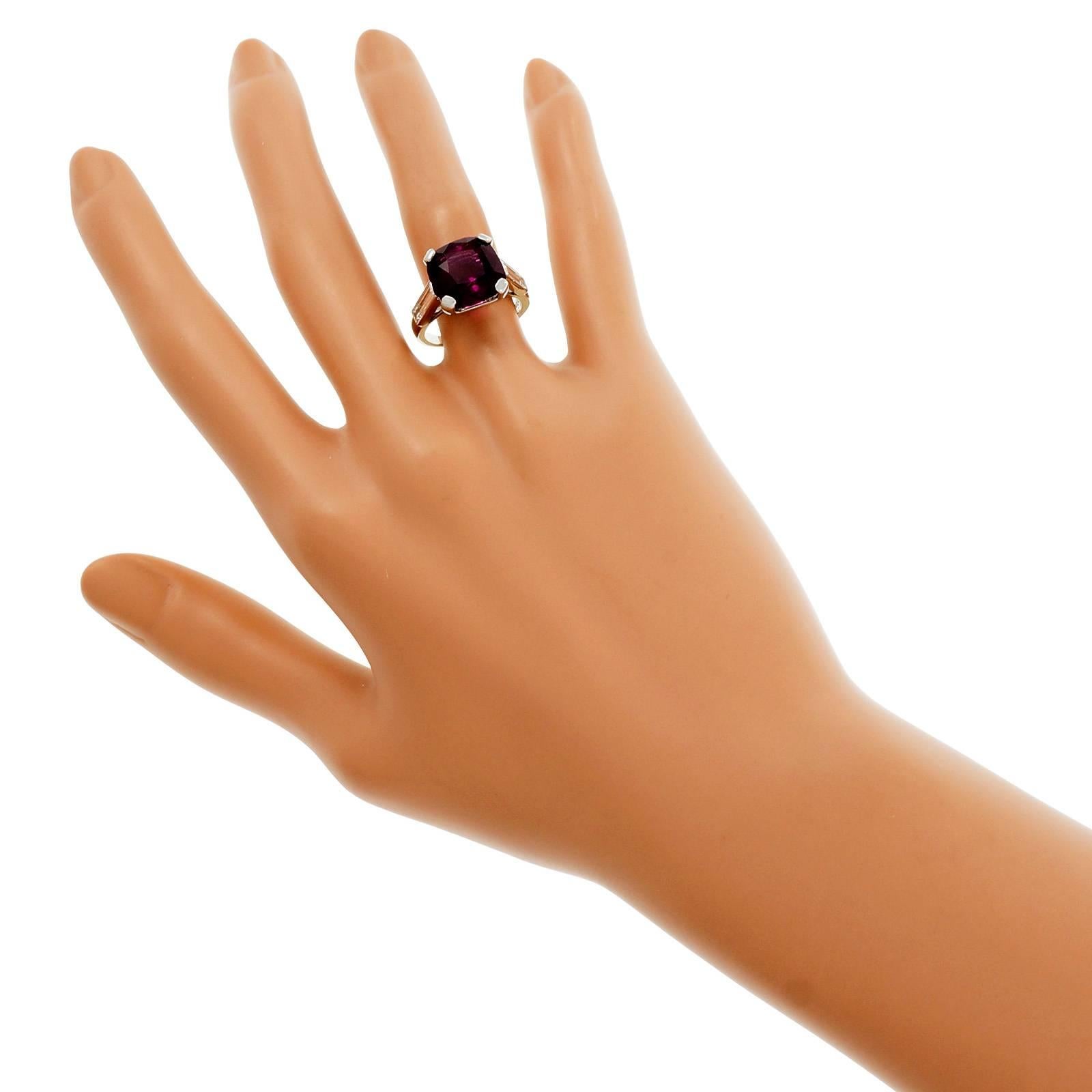 Women's Cartier Pink Purple Pyrope Almandine Garnet Diamond Platinum Cocktail Ring