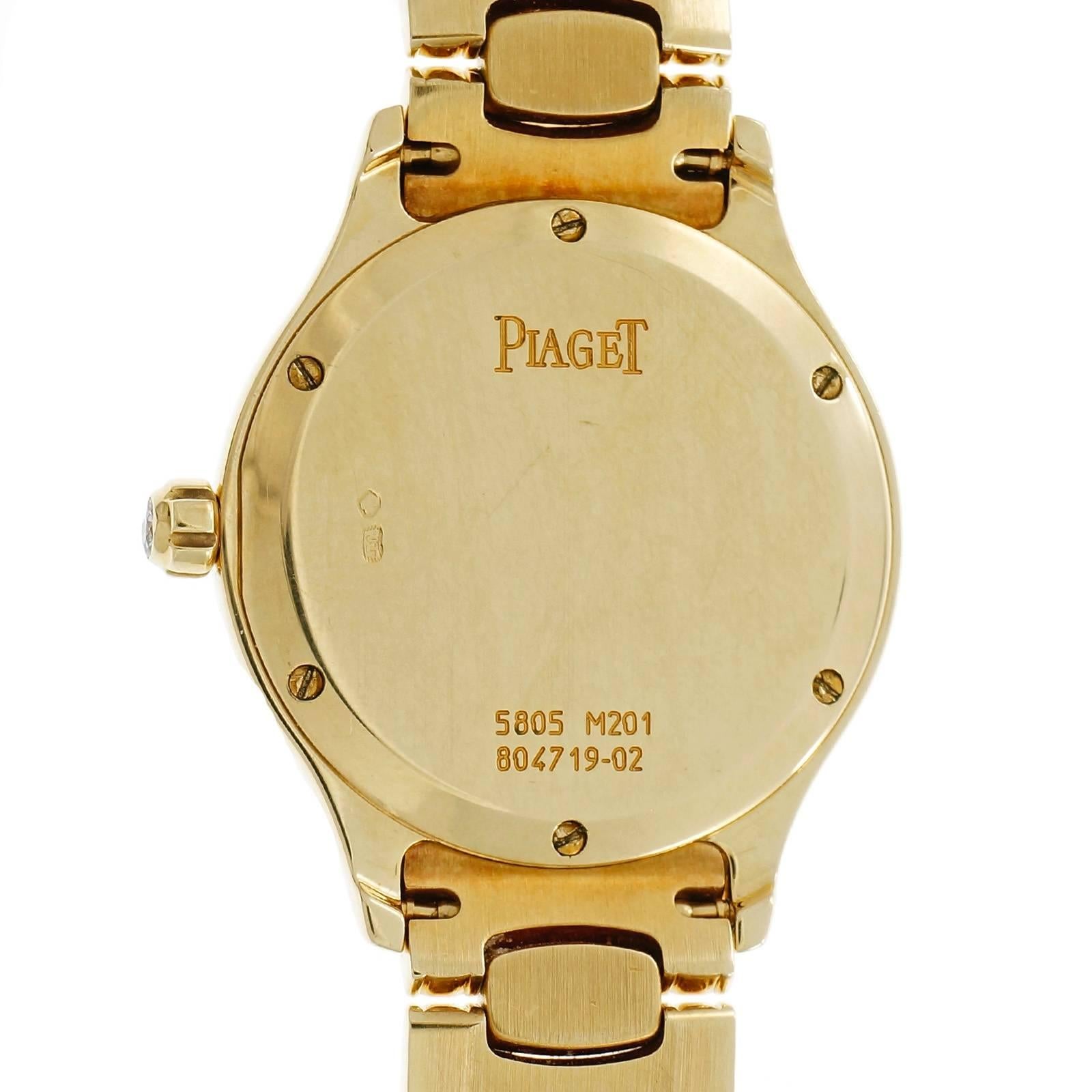 Piaget Ladies Gold Diamond Mother Of Pearl Dial Wristwatch 1
