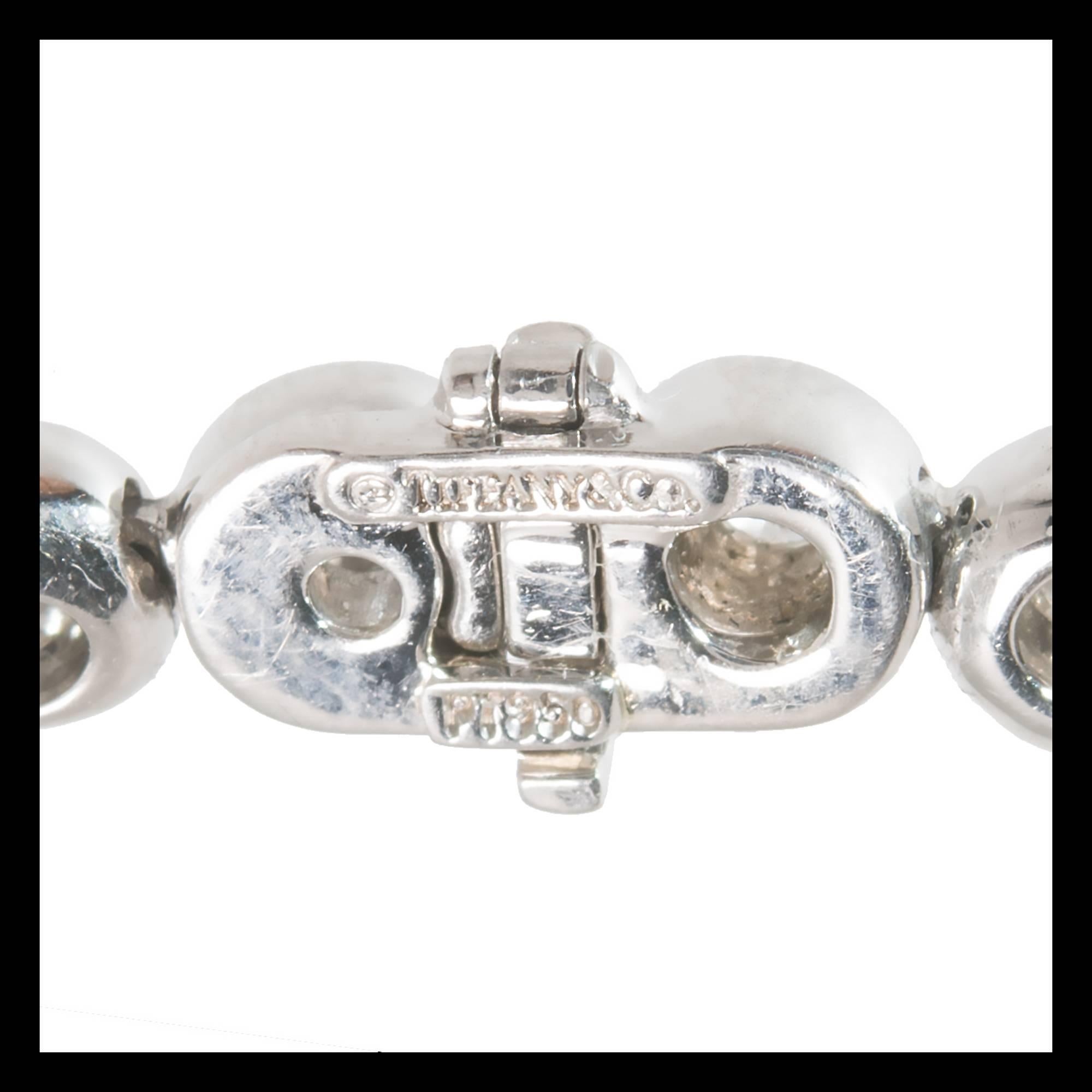 Round Cut Tiffany & Co. 5.00 Carat Diamond Platinum Bezel Set Tennis Necklace