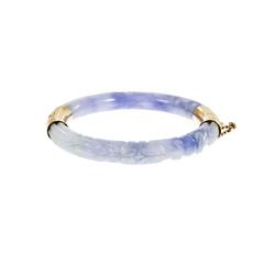 Purple Jadeite Jade Gold Bangle Bracelet
