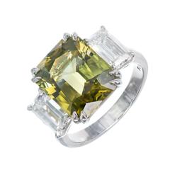 Peter Suchy Natural Alexandrite Diamond Platinum Three-Stone Engagement Ring 11