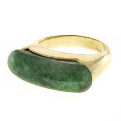 GIA Certified Natural Jadeite Jade Gold Ring 5