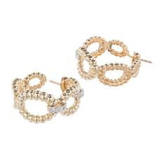 Dan Frere Diamond Gold Rope Hoop Earrings