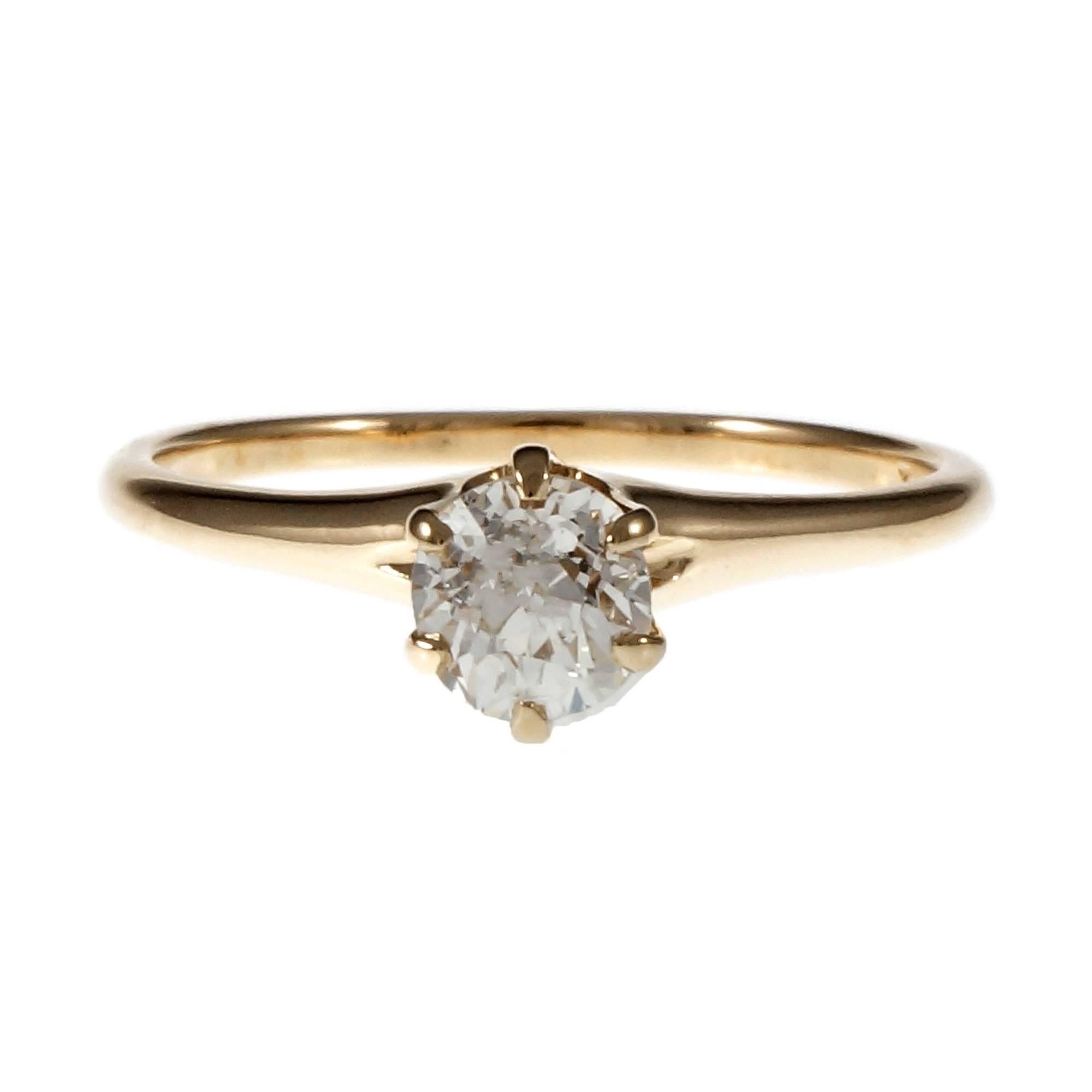 Old European Cut Victorian Solitaire Diamond Engagement Ring