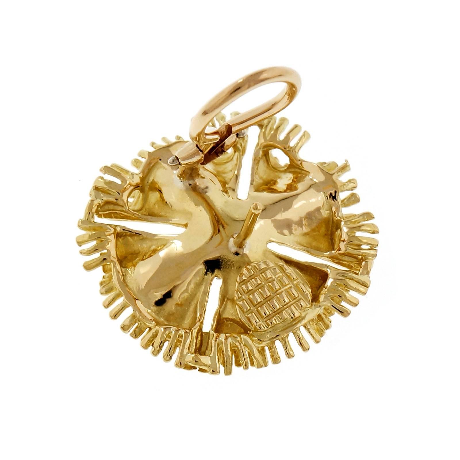 Diamond Cluster Gold Fan Earrings 1