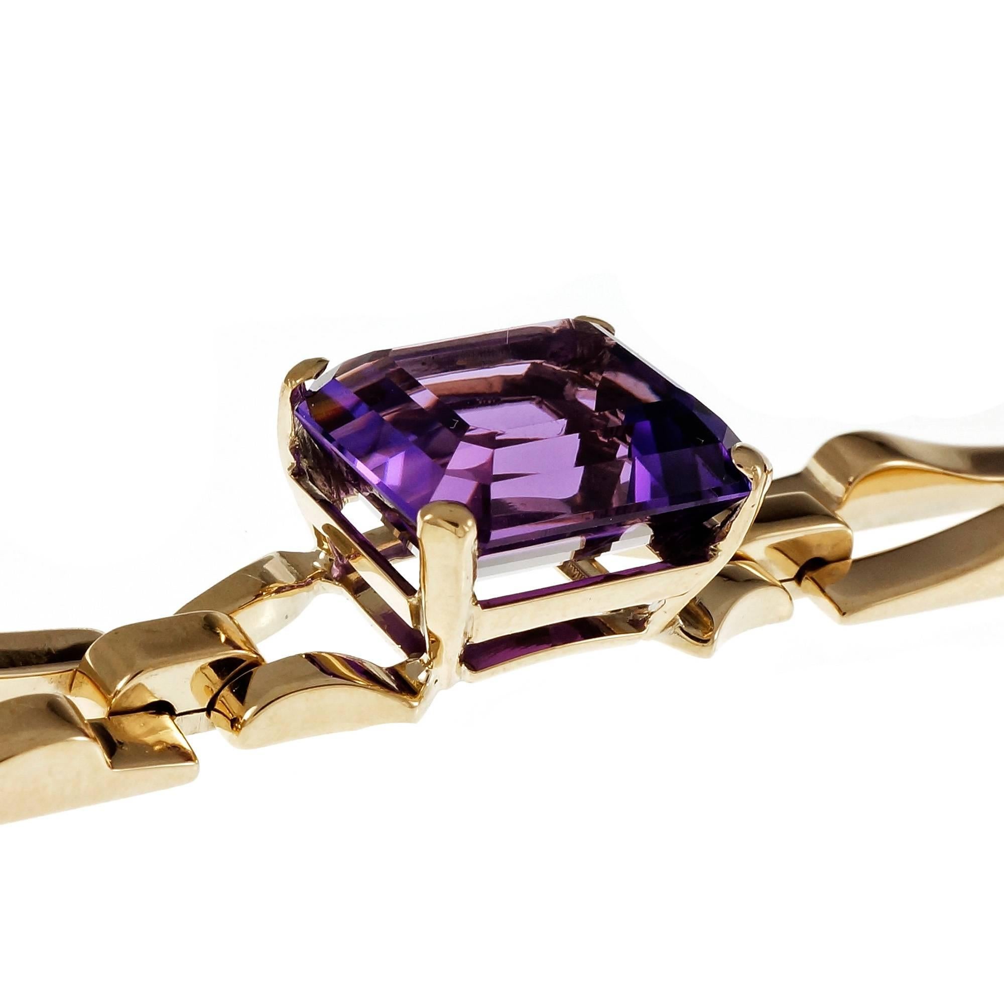 Tiffany & Co. Amethyst Yellow Gold Link Bracelet 1